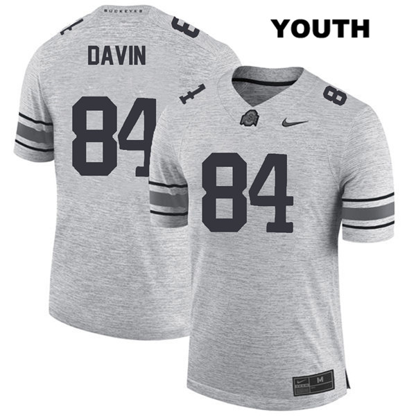 Ohio State Buckeyes Youth Brock Davin #84 Gray Authentic Nike College NCAA Stitched Football Jersey MT19W48BE